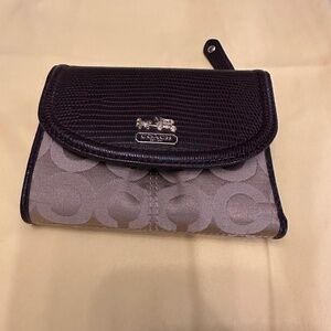 NWOT Coach Madison OP Art Lurex Medium Wallet with beauty products